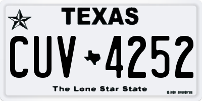 TX license plate CUV4252