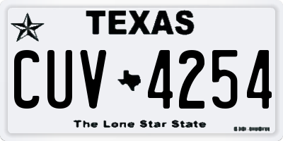 TX license plate CUV4254