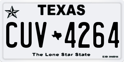 TX license plate CUV4264
