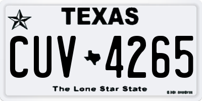 TX license plate CUV4265