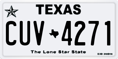 TX license plate CUV4271