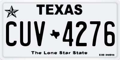 TX license plate CUV4276