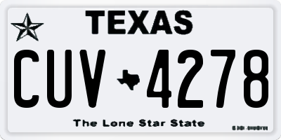 TX license plate CUV4278