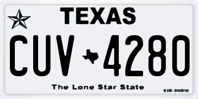 TX license plate CUV4280