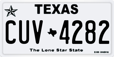 TX license plate CUV4282