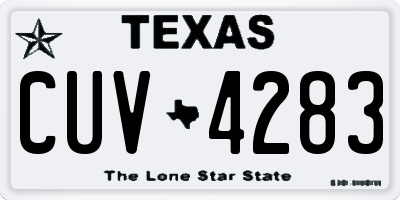 TX license plate CUV4283
