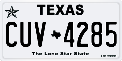TX license plate CUV4285