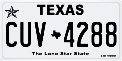 TX license plate CUV4288