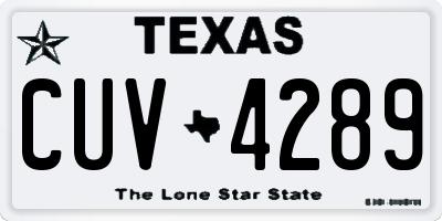TX license plate CUV4289