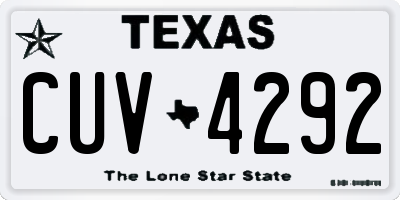 TX license plate CUV4292