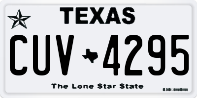 TX license plate CUV4295
