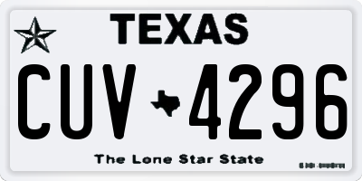 TX license plate CUV4296