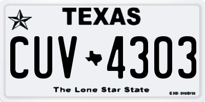 TX license plate CUV4303