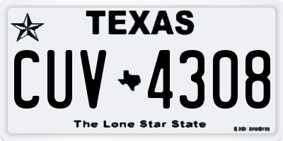 TX license plate CUV4308