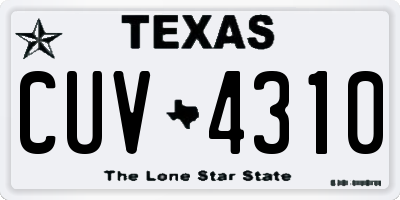 TX license plate CUV4310