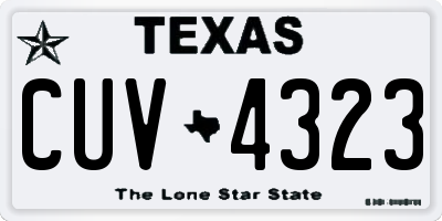 TX license plate CUV4323