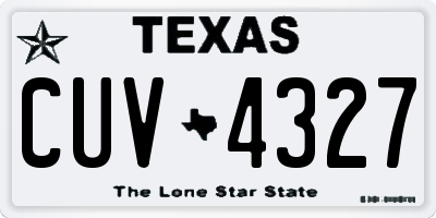 TX license plate CUV4327