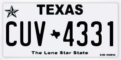TX license plate CUV4331