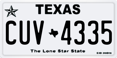 TX license plate CUV4335