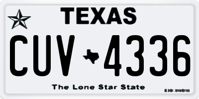 TX license plate CUV4336