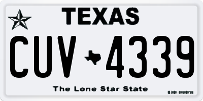 TX license plate CUV4339