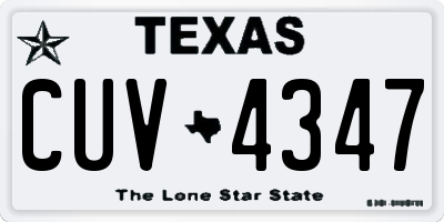 TX license plate CUV4347