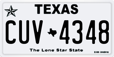 TX license plate CUV4348