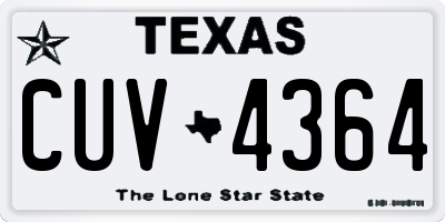 TX license plate CUV4364