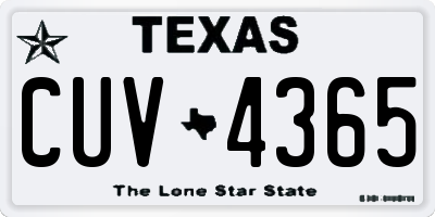 TX license plate CUV4365