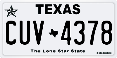 TX license plate CUV4378
