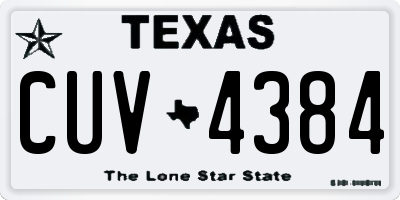 TX license plate CUV4384