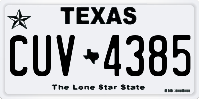 TX license plate CUV4385