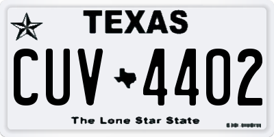 TX license plate CUV4402
