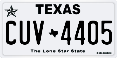 TX license plate CUV4405