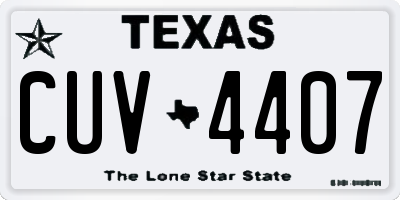 TX license plate CUV4407