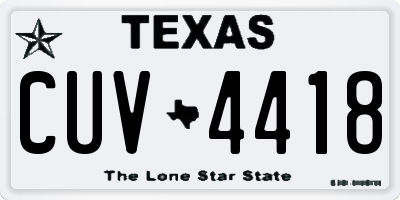 TX license plate CUV4418