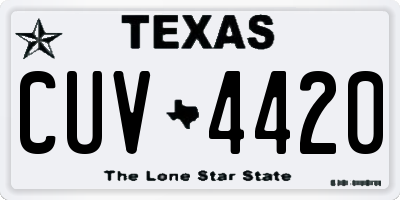 TX license plate CUV4420