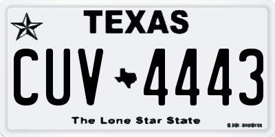 TX license plate CUV4443