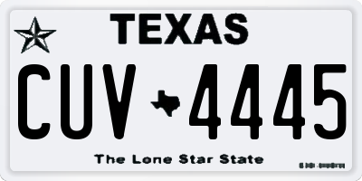 TX license plate CUV4445