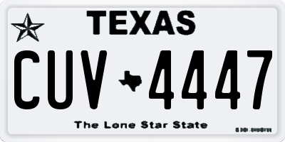 TX license plate CUV4447