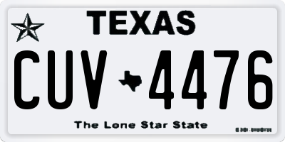 TX license plate CUV4476