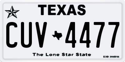 TX license plate CUV4477