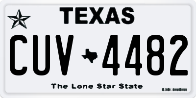 TX license plate CUV4482