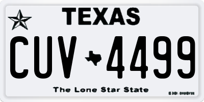 TX license plate CUV4499