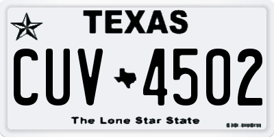 TX license plate CUV4502