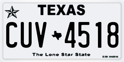 TX license plate CUV4518
