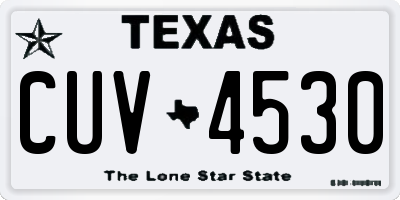 TX license plate CUV4530