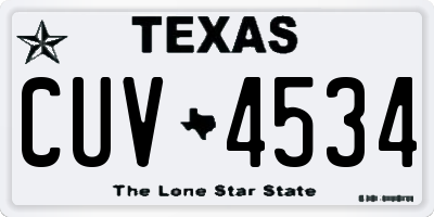 TX license plate CUV4534