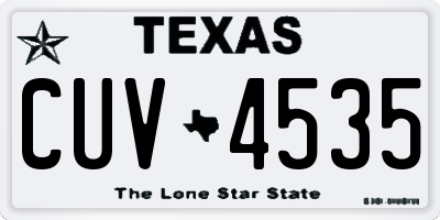TX license plate CUV4535