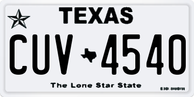 TX license plate CUV4540